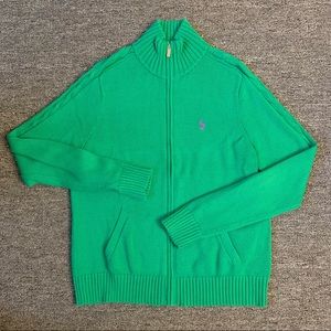 Like New Ralph Lauren Zip Up Sweater - Green